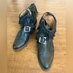 All Saints Spitalfield fringe ankle boots